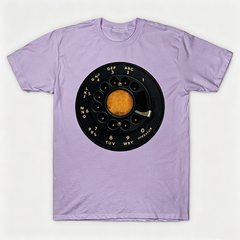 Vintage Rotary Phone Dial Pattern T-Shirt--VINT022
