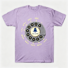 Vintage Rotary Phone Dial Pattern T-Shirt--VINT027
