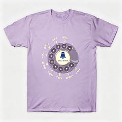 Vintage Rotary Phone Dial Pattern T-Shirt--VINT002