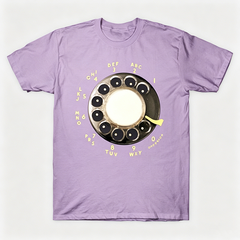 Vintage Rotary Phone Dial Pattern T-Shirt--VINT011