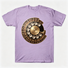 Vintage Rotary Phone Dial Pattern T-Shirt--VINT023