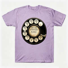 Vintage Rotary Phone Dial Pattern T-Shirt--VINT031