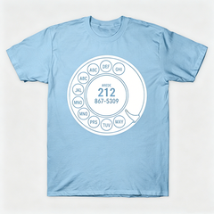 Vintage Rotary Phone Dial Pattern T-Shirt--VINT050