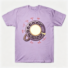 Vintage Rotary Phone Dial Pattern T-Shirt--VINT030