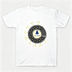 Vintage Rotary Phone Dial Pattern T-Shirt--VINT002
