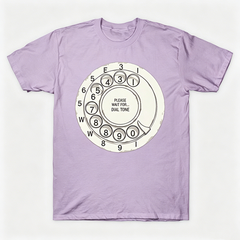 Vintage Rotary Phone Dial Pattern T-Shirt--VINT046