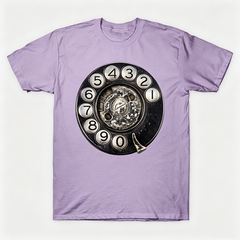 Vintage Rotary Phone Dial Pattern T-Shirt--VINT038