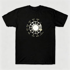 Vintage Rotary Phone Dial Pattern T-Shirt--VINT024