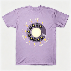 Vintage Rotary Phone Dial Pattern T-Shirt--VINT051