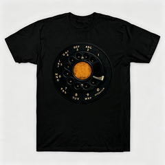 Vintage Rotary Phone Dial Pattern T-Shirt--VINT022