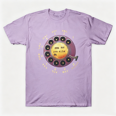 Vintage Rotary Phone Dial Pattern T-Shirt--VINT042