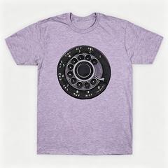 Vintage Rotary Phone Dial Pattern T-Shirt--VINT036
