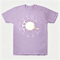 Vintage Rotary Phone Dial Pattern T-Shirt--VINT004