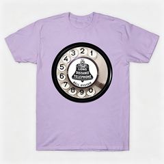 Vintage Rotary Phone Dial Pattern T-Shirt--VINT041