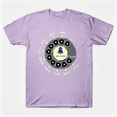 Vintage Rotary Phone Dial Pattern T-Shirt--VINT037