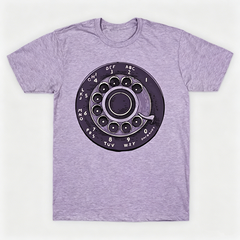 Vintage Rotary Phone Dial Pattern T-Shirt--VINT049