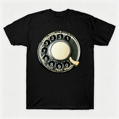 Vintage Rotary Phone Dial Pattern T-Shirt--VINT034