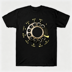 Vintage Rotary Phone Dial Pattern T-Shirt--VINT018