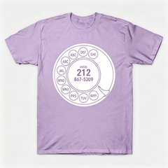 Vintage Rotary Phone Dial Pattern T-Shirt--VINT050