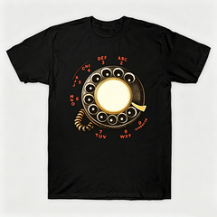 Vintage Rotary Phone Dial Pattern T-Shirt--VINT030