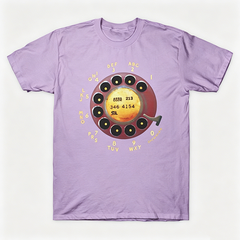 Vintage Rotary Phone Dial Pattern T-Shirt--VINT040