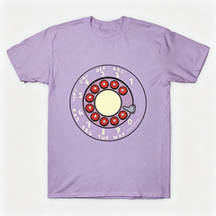 Vintage Rotary Phone Dial Pattern T-Shirt--VINT044