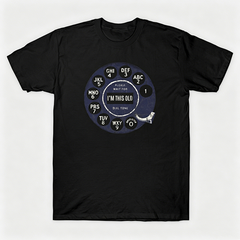 Vintage Rotary Phone Dial Pattern T-Shirt--VINT016