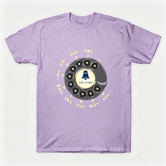 Vintage Rotary Phone Dial Pattern T-Shirt--VINT001