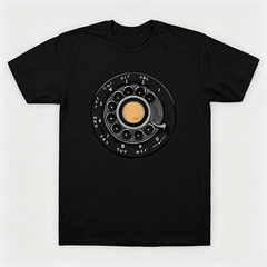 Vintage Rotary Phone Dial Pattern T-Shirt--VINT036