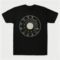 Vintage Rotary Phone Dial Pattern T-Shirt--VINT055