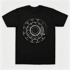 Vintage Rotary Phone Dial Pattern T-Shirt--VINT049