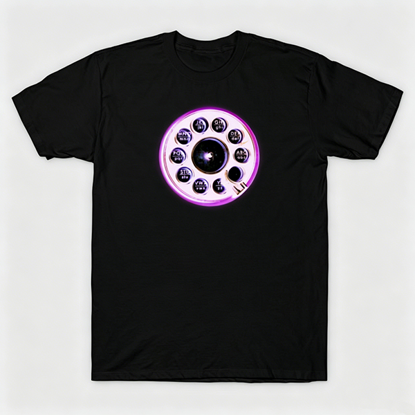 Vintage Rotary Phone Dial Pattern T-Shirt--VINT054