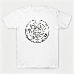 Vintage Rotary Phone Dial Pattern T-Shirt--VINT007