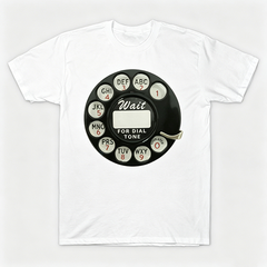 Vintage Rotary Phone Dial Pattern T-Shirt--VINT017