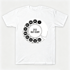 Vintage Rotary Phone Dial Pattern T-Shirt--VINT019