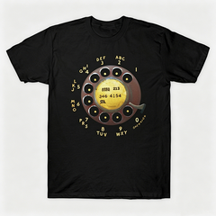 Vintage Rotary Phone Dial Pattern T-Shirt--VINT040