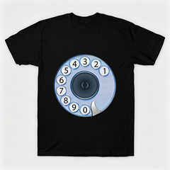 Vintage Rotary Phone Dial Pattern T-Shirt--VINT012