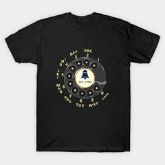 Vintage Rotary Phone Dial Pattern T-Shirt--VINT002