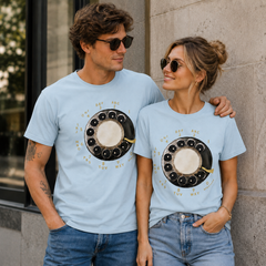 Vintage Rotary Phone Dial Pattern T-Shirt--VINT011