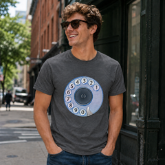 Vintage Rotary Phone Dial Pattern T-Shirt--VINT012