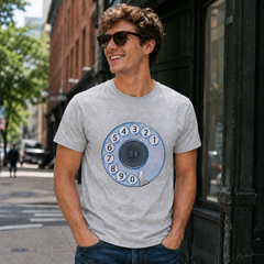 Vintage Rotary Phone Dial Pattern T-Shirt--VINT012
