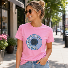 Vintage Rotary Phone Dial Pattern T-Shirt--VINT012