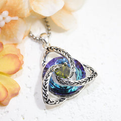Celtic Knot Birthstone Necklace, Trinity Knot Pendant, Celtic Jewelry, Personalized Birth Month Gift, Spiritual Protection Necklace for Her