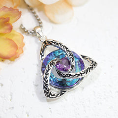 Celtic Knot Birthstone Necklace, Trinity Knot Pendant, Celtic Jewelry, Personalized Birth Month Gift, Spiritual Protection Necklace for Her