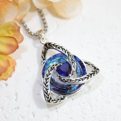 Celtic Knot Birthstone Necklace, Trinity Knot Pendant, Celtic Jewelry, Personalized Birth Month Gift, Spiritual Protection Necklace for Her