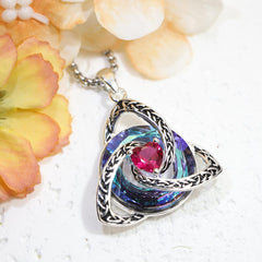 Celtic Knot Birthstone Necklace, Trinity Knot Pendant, Celtic Jewelry, Personalized Birth Month Gift, Spiritual Protection Necklace for Her