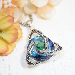 Celtic Knot Birthstone Necklace, Trinity Knot Pendant, Celtic Jewelry, Personalized Birth Month Gift, Spiritual Protection Necklace for Her