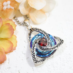Celtic Knot Birthstone Necklace, Trinity Knot Pendant, Celtic Jewelry, Personalized Birth Month Gift, Spiritual Protection Necklace for Her