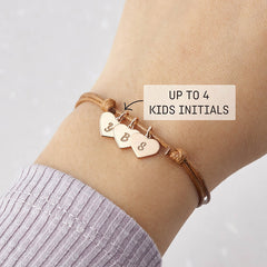 Pulseras con iniciales para niños, regalo de mamá de hija, pulsera para mamá con iniciales para niños