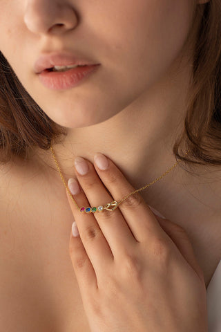 Collier de pierre de naissance personnalisé, collier de pierre de naissance familiale